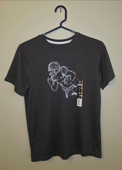 Xersion - Quick Dri - Performance Shirt - Football Graphic - Boys - Large - Short Sleeve - Cotton/Polyester - Black (New)