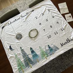 Baby Monthly Milestone Soft Flannel Blanket