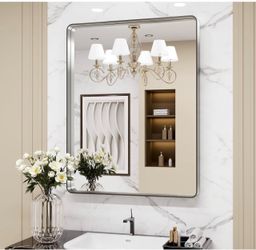 New 20X30 Inch Brushed Nickel Bathroom Mirror