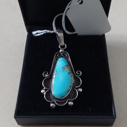 Turquoise And Sterling Silver Pendent  Sale