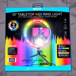 NEW 10" Tabletop RPB Ring Light With Ballhead Tripod & Phone Holder