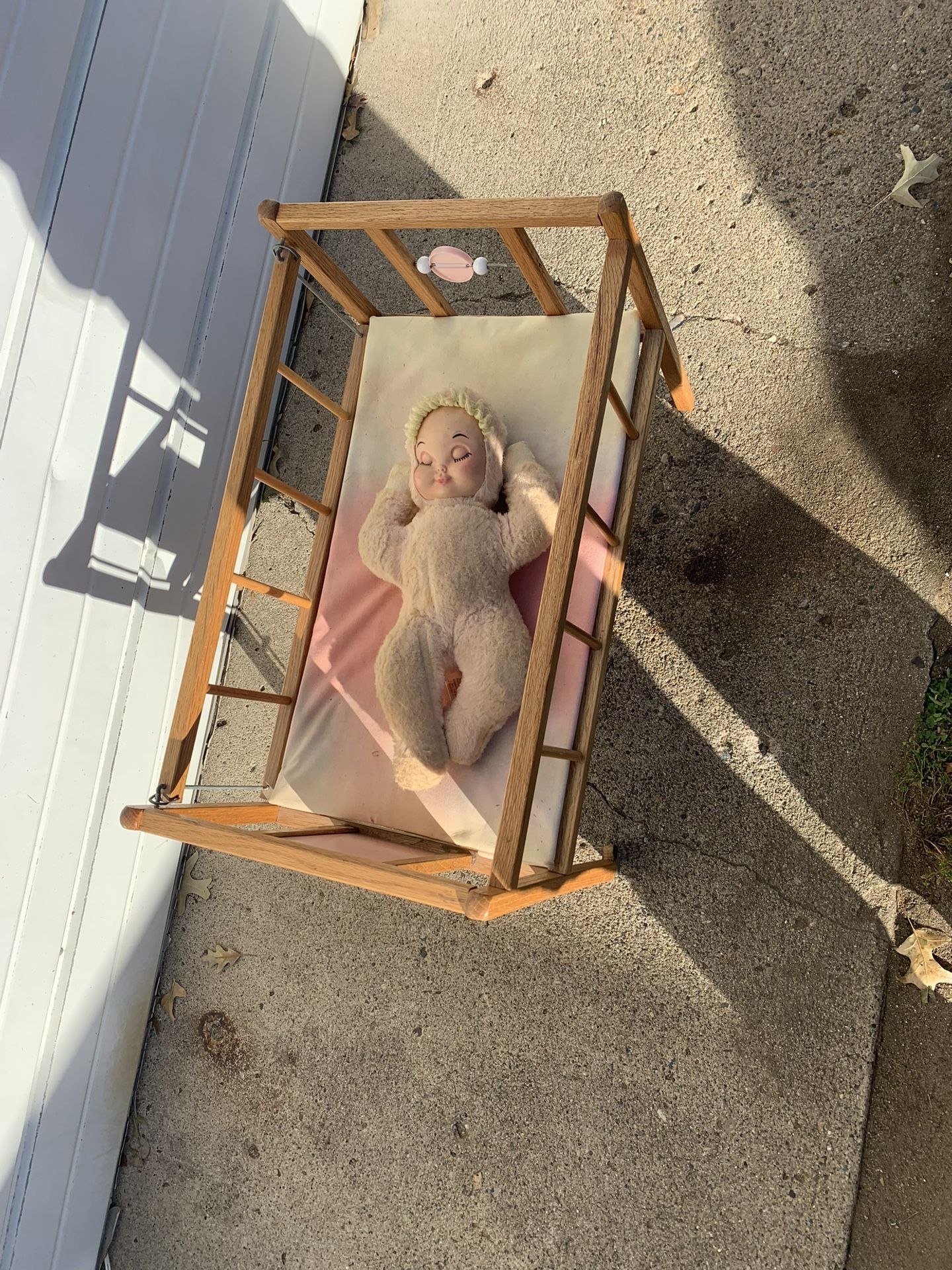 Vintage Doll And Crib