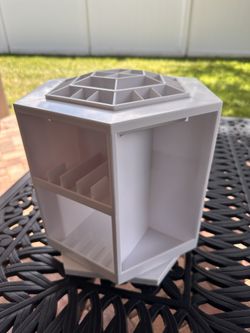Lori Greiner Tabletop Rotating Cosmetic Make-up Organizer Cube White Plastic