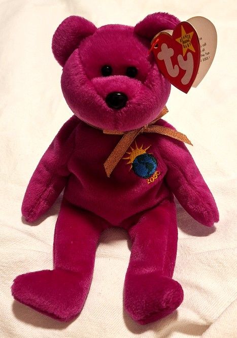 1999 Millennium Bear TY Beanie Baby Rare Original Excellent Condition With Rare Errors
