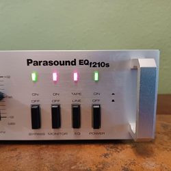 Parasound EQ f210s Silver Version, Stereo 10 Band Graphic Equalizer