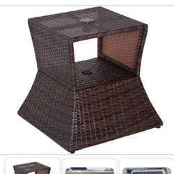Outdoor Table And Ottomans 