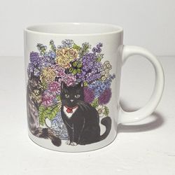 Flowers and cats Mug Vintage