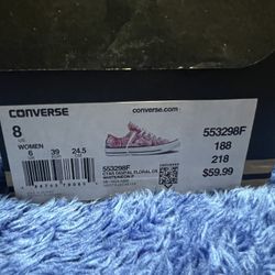 Converse Size 6.5 Digital Floral Ox Canvas Fashion Sneakers Womens Shoes