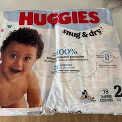 Huggies snug & Dry - 78 Diapers - Size 2 (12-18 Pounds)