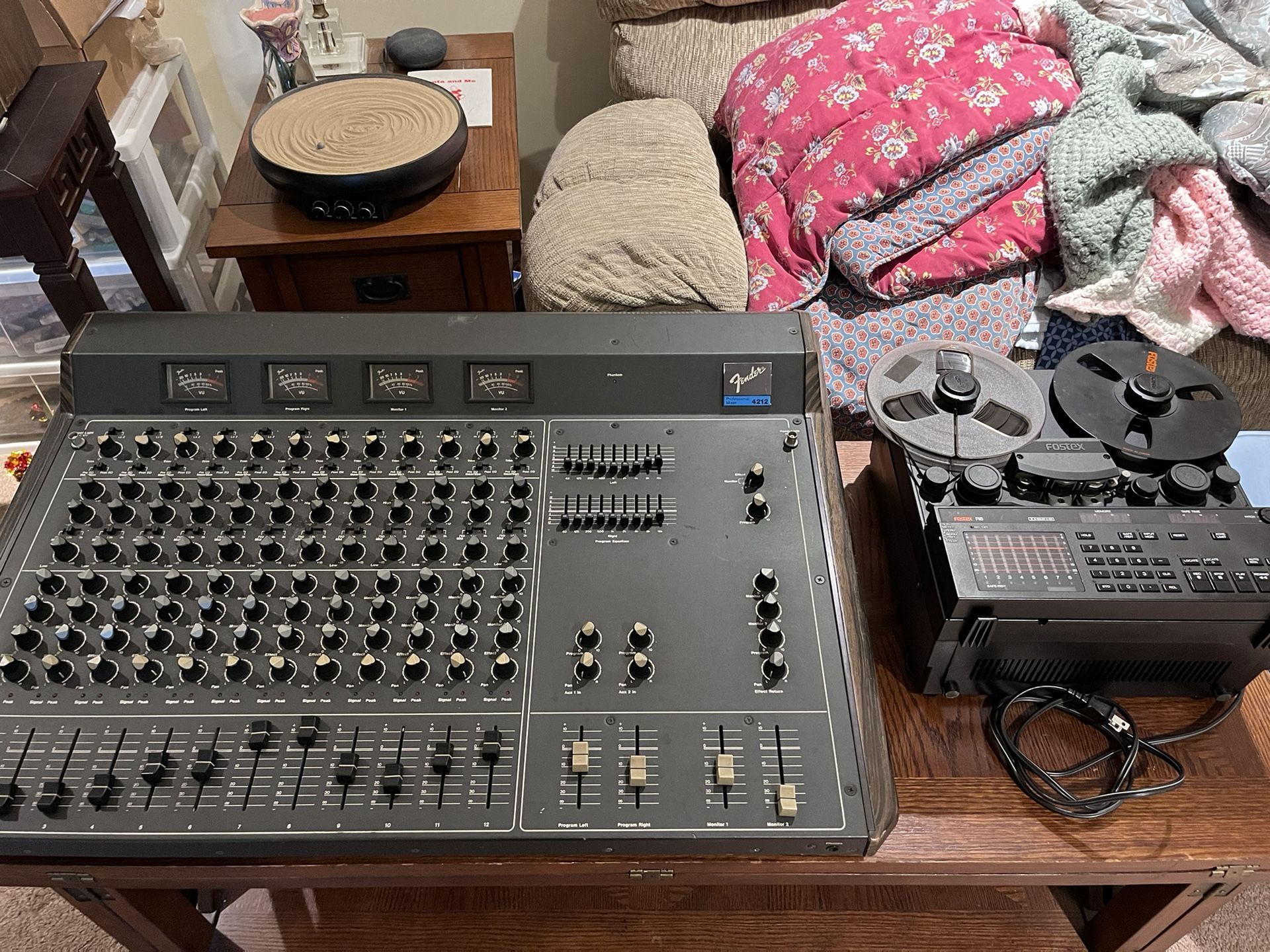 Fender Mixer And Fostex 8 Channel Reel To Reel Tape Deck