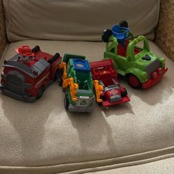 Paw Patrol And Mickey Mouse Car Toy Bundle