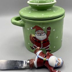 L Tremain The Original Butter Bell W/ Santa Spreader 