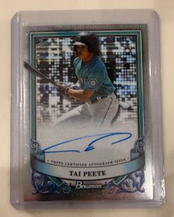 2024 Bowman Sterling Tai Peete Prospect On Card Auto #PA-TP Seattle Mariners RC