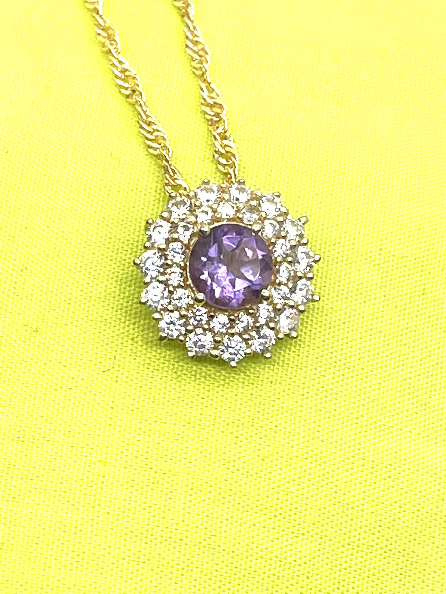 Gold Tone Amethyst Necklace