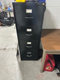 Black 4-Drawer Metal Filing Cabinet