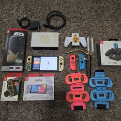 Nintendo - OLED Switch, 2 Extra Controllers, Case, 512gb SD Card, & More!