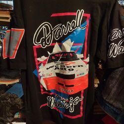 Vintage 1990s Darrel Waltrip All Black Nascar Shirt
