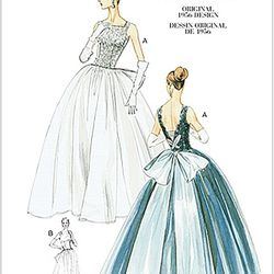 Vogue Vintage Women's Dress Sewing Pattern Size AA
