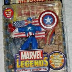 MARVEL LEGENDS CAPTAIN AMERICA SERIES I THE AVENGERS CAPTAIN AMERICA TOYBIZ