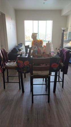 Bar Height Dining Table with 4 Chairs