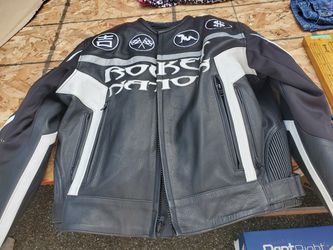 Leather motorcycle jacket
