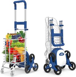 66 lbs. Capacity Aluminum Electric Stair Climbing Shopping Cart on Wheels