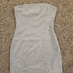 Silver Sparkle Sequin Dress Size Small