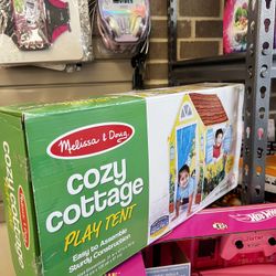 Cozy Cottage Fabric Play Tent and Storage Tote, New in Box
