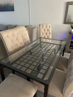 Glass Top Dining Table