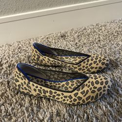 Rothy’s RETIRED black and brown leopard print flats size 7 122 round toe