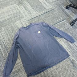Heavy Weight Distressed Carhartt Long Sleeve Shirt Large