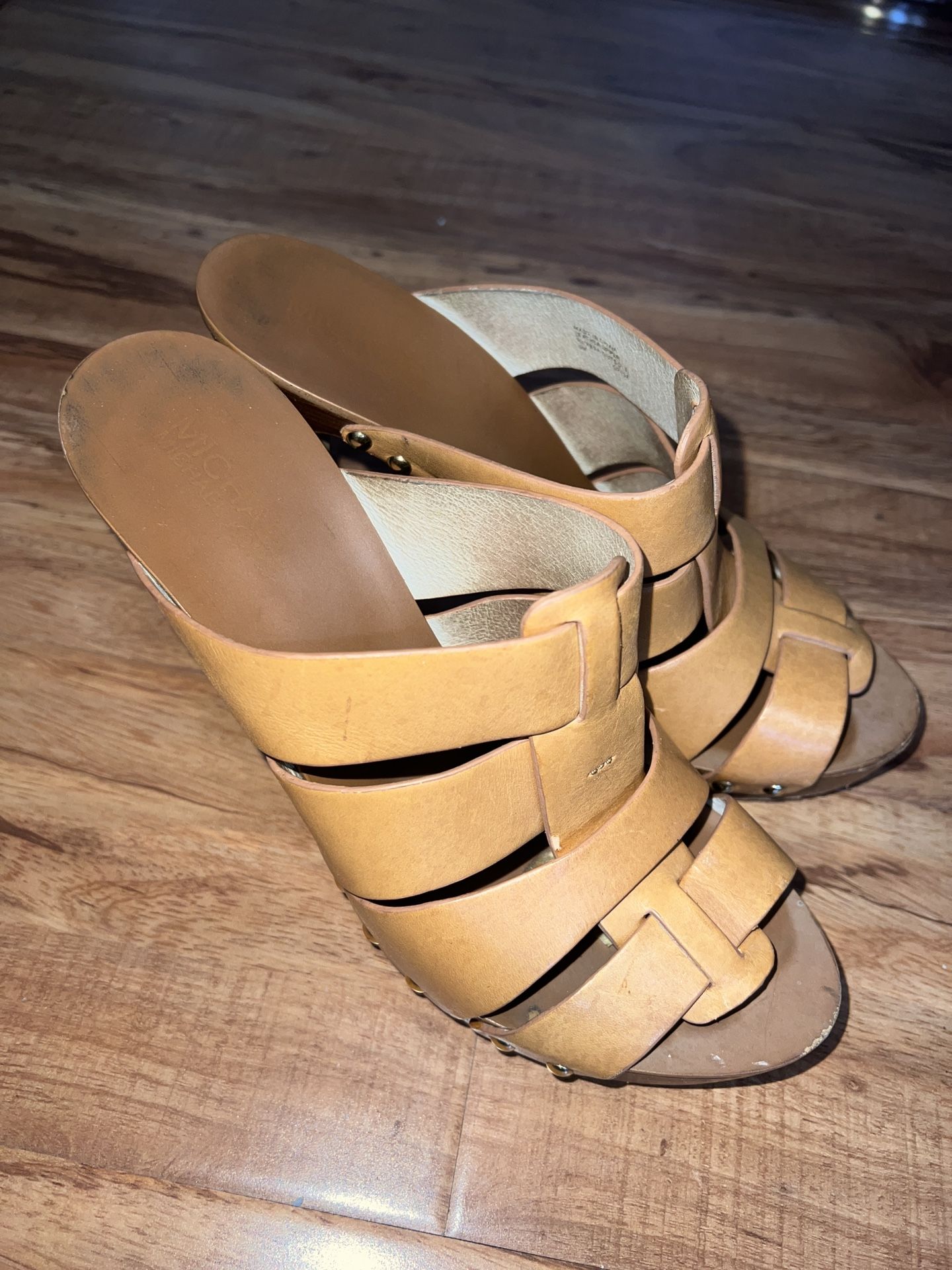 Michael Kors Brown Leather Mules