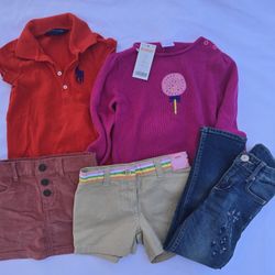 BUNDLE ET OF 7 Girls Size 4 Shorts Jeans  Skirt Dress Sweater