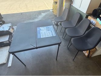 4  blacks chairs and table $99