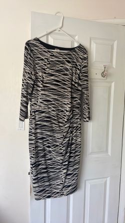 Anne Klein Women’s dress, Black with white stripes, size 12