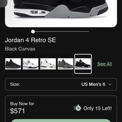 Jordan 4s canvas (size 6)