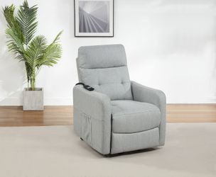 Dayes Light Grey Upholstered Power Lift Recliner Chair