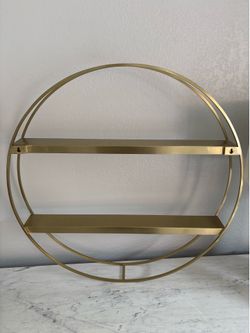 Gold Round Wall Shelf