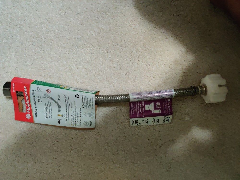 FAST SALE! Fluidmaster Braided Stainless Steel Toilet Connector (12 inch)