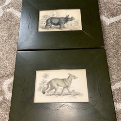 Vintage pair of animal prints
