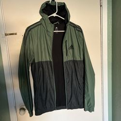 Adidas Green and Black Windbreaker Jacket
