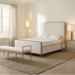 Frame Queen Matte Gold, Fabric. New Especial Price 