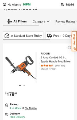 RIDGID 9 Amp Corded 1/2 in. Spade Handle Mud Mixer
