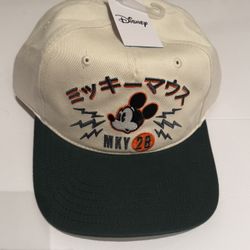 (NWT) Neff x Disney Mickey Japan “MKY 28” Snapback - Cream/Green