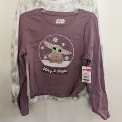Girls XL Star Wars Mandalorian Grogu Baby Yoda Shirts