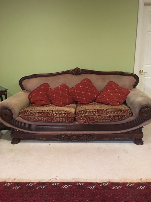 Traditional 2 wood sofa....