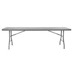 Cosco 2.6-ft x 8-ft Fold-in-Half Indoor or outdoor Rectangle Resin Gray Folding banquet table
