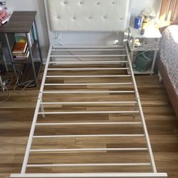 White Twin bed frame—Great condition