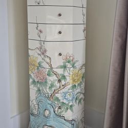 Asian jewelry armoire with 8 drawers