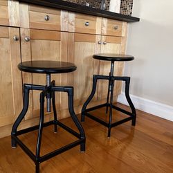 Crate and Barrel Turner Stools Black